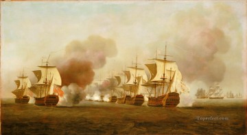 海戦 Painting - 1748年ハバナ沖ノウルズ海戦の終結